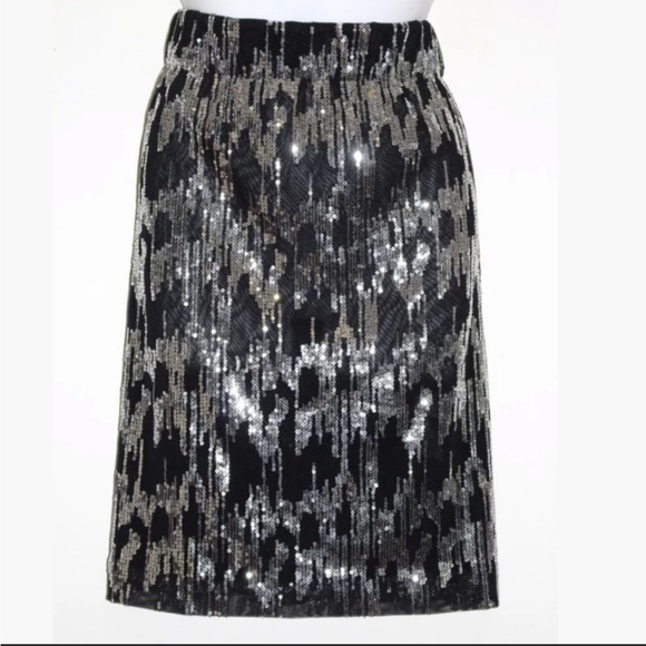Calvin Klein Dresses & Skirts - NWT Calvin Klein Black Silver Sequin Elastic Waist Party Skirt